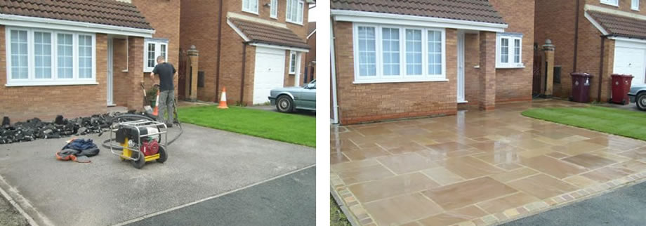 Mr Gorden's  Sandstone Paving Project - Borehamwood